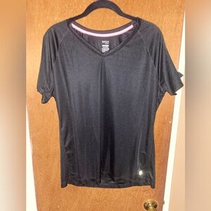 Danskin Now Black/Pink V-Neck T-Shirt